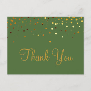 Cartão Postal Trendy Dourado Glitter Green - Obrigado