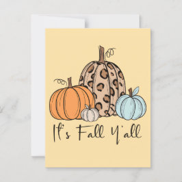 Cartão Postal Trendy Fall Pumpkin | "É Queda Y'all" Cotação