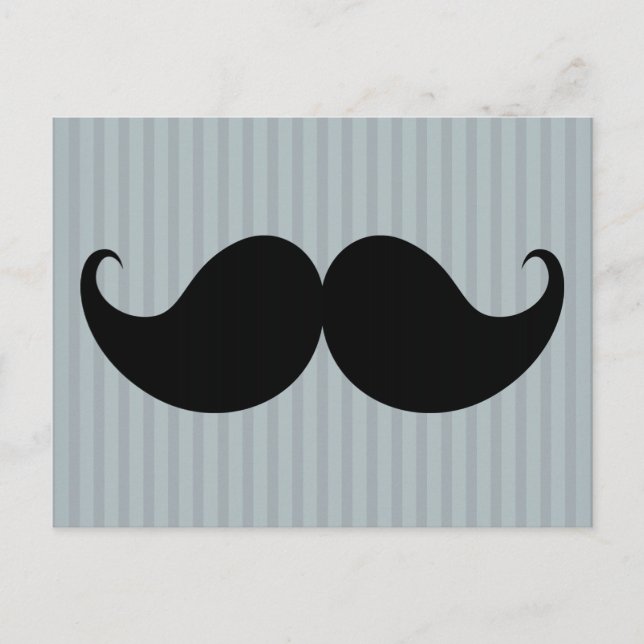 Cartão Postal Trendy Handlebar Mustache bigode Stache (Frente)