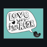 Cartão Postal Trendy Love from Afar Scandinavian Bird<br><div class="desc">Um passarinho me disse... </div>