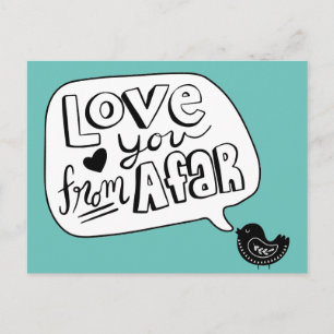 Cartão Postal Trendy Love from Afar Scandinavian Bird