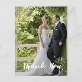 Cartão Postal Trendy Wedding Foto Muito Obrigado Vertical