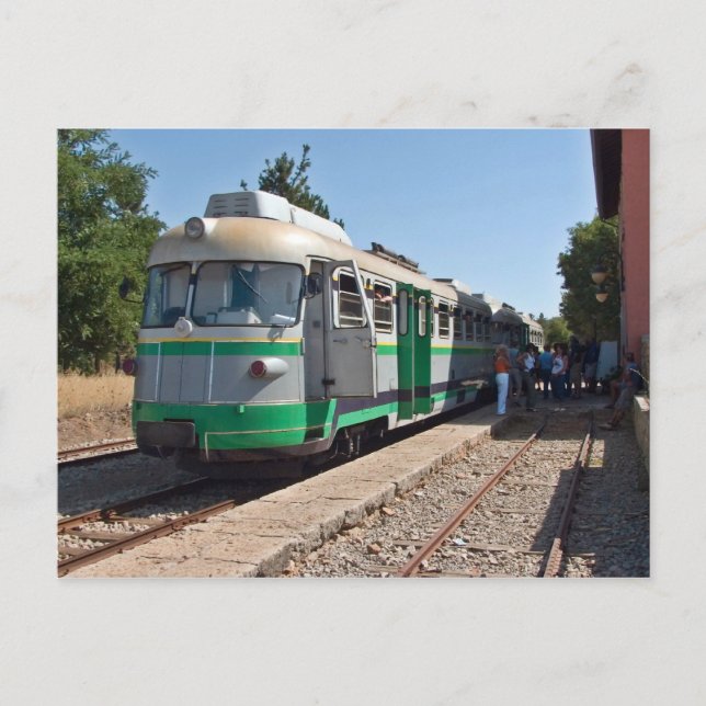 Cartão Postal Trenino Verde, o pouco trem verde, Sardinia (Frente)