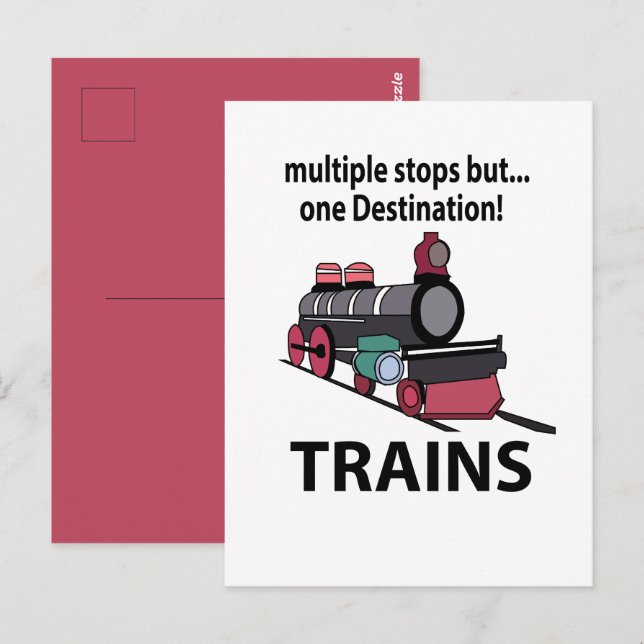 Cartão Postal Trens Múltiplas Paradas Mas Um Destino Trens (Frente/Verso)