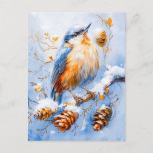 Cartão Postal Trepadeira-eurasiática em Pintura Estilo Impressio