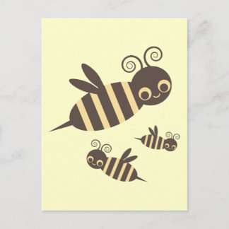 Cartão Postal Três Abelhas Buzzin