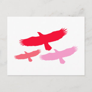 Cartão Postal Três Águias Voando (Vermelho)