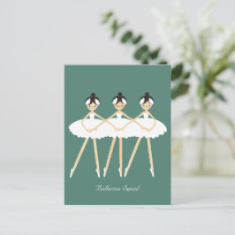 Cartão Postal Três Bailarinas Fofas , Vestidos Brancos 