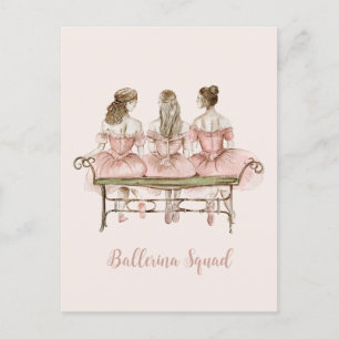 Cartão Postal Três Ballerinas Cutes