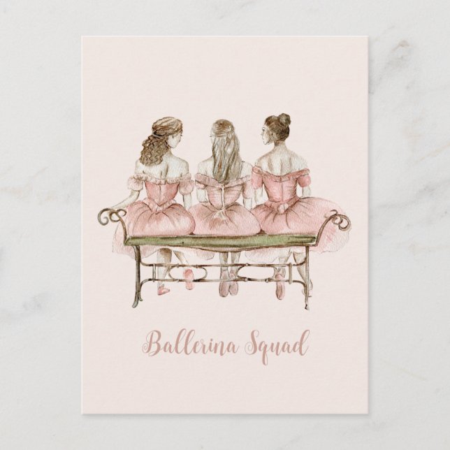 Cartão Postal Três Ballerinas Cutes (Frente)