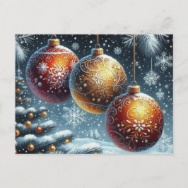 Cartão Postal Três bolas de Natal