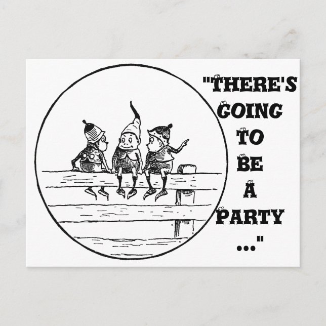 Cartão Postal Três brownies em uma cerca (Frente)