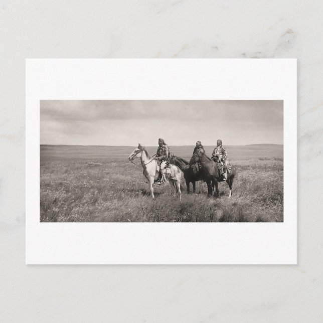 Cartão Postal Três Chefes Piegan Blackfoot - vintage (Frente)