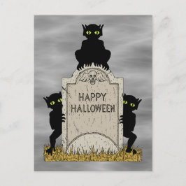 Cartão Postal Três Diabinhos Feliz Halloween