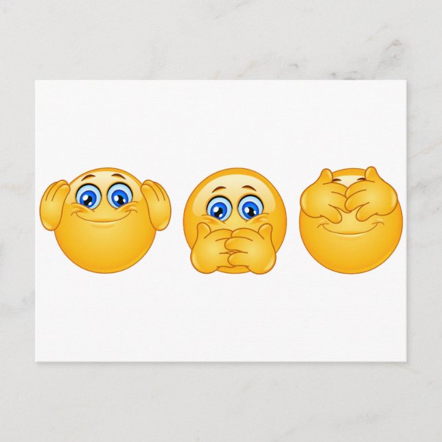 Cartão Postal três emojis sábios (Frente)
