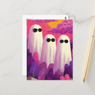 Cartão Postal Três fantasmas em óculos escuros