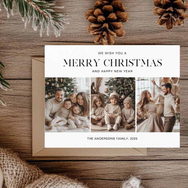 Cartão Postal Três Fotos Feliz Natal e Feliz ano novo (Criador carregado)