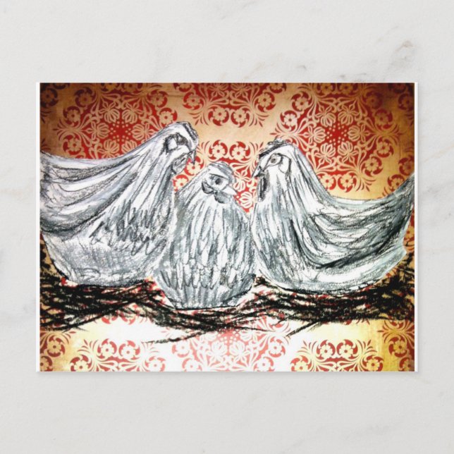 Cartão Postal Três Galinhas Francesas (Frente)