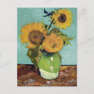 Cartão Postal Três girassóis em umas belas artes de Van Gogh do