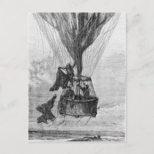 Cartão Postal Três Homens numa Gondola