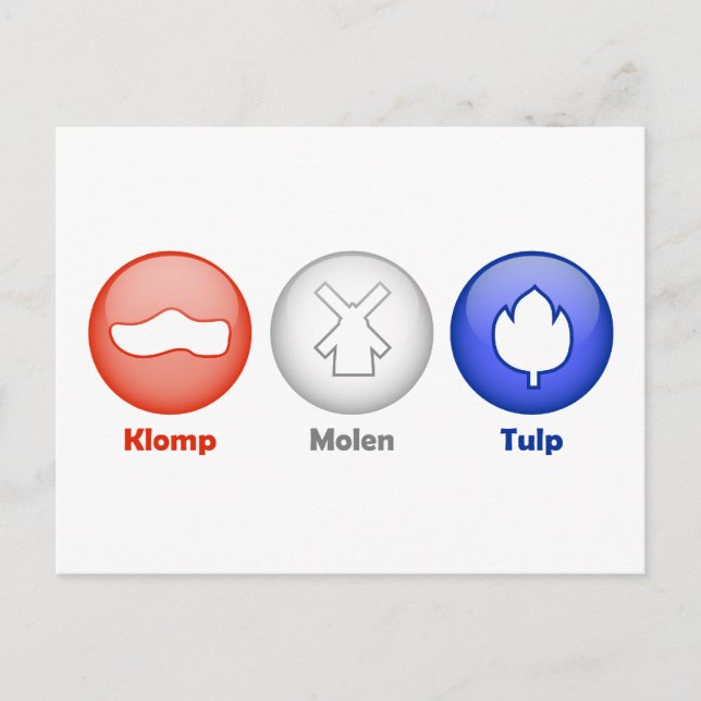 Cartão Postal Três ícones holandeses (Frente)