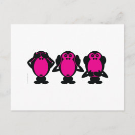Cartão Postal Três Macacos Sábios