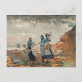 Cartão Postal Três Meninas A Pescar