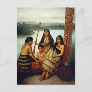Cartão Postal 'Três meninas Maori e um menino' - Cartão-postal d