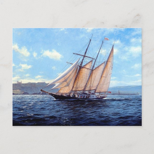 Cartão Postal Três-mestre contra o vento (Frente)