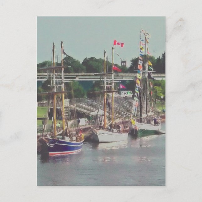 Cartão Postal Três Navios Viram Navegando (Frente)