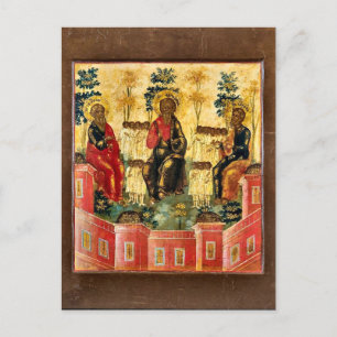 Cartão Postal Três Patriarcas no Paraíso Ortodoxo Cristão