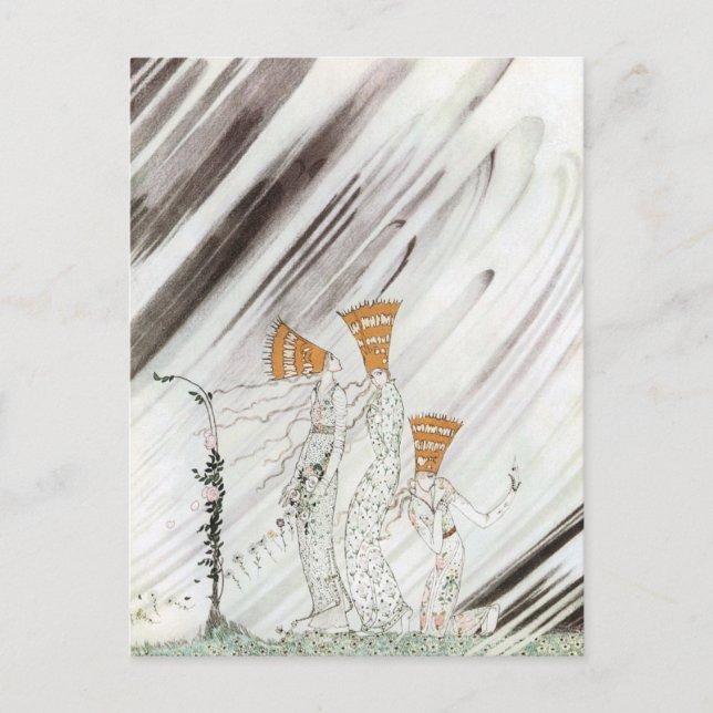 Cartão Postal Três princesas na Montanha Azul por Kay Nielsen (Frente)