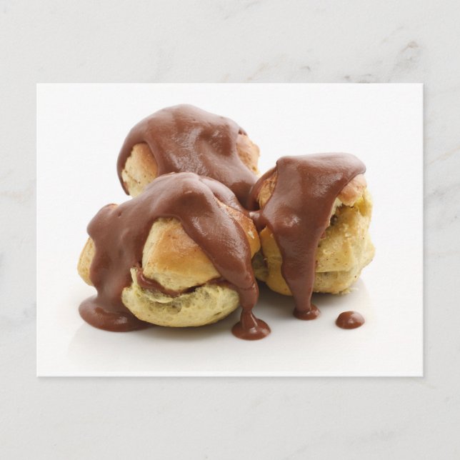 Cartão Postal três profiteroles (Frente)