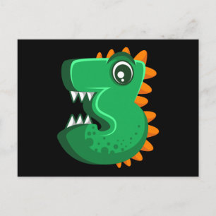 Cartão Postal TRÊS REX 3 Anos de Idade Aniversário de 3º Anivers