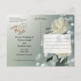 Cartão Postal Três Rosas Brancas/Trim Dourado
