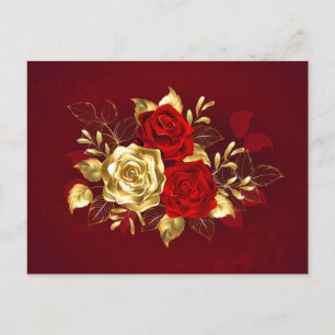 Cartão Postal Três Rosas de Joias