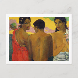 Cartão Postal Três taitianos por Paul Gauguin