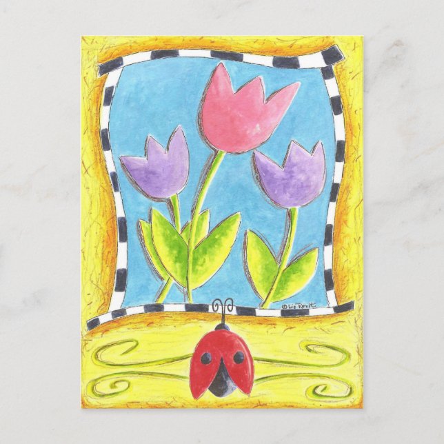 Cartão Postal Três Tulipas (Frente)