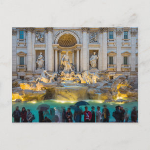 Cartão Postal Trevi fountain à noite Roma Itália