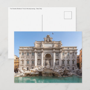 Cartão Postal Trevi Fountain no início da manhã - Roma, Itáli