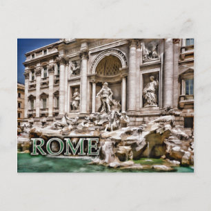 Cartão Postal Trevi Fountain Roma Itália