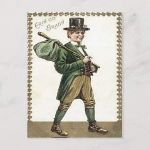 Cartão Postal Trevo de Leprechaun Hobo Trouxa