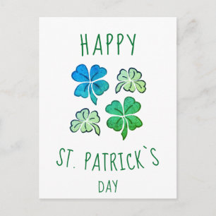 Cartão Postal Trevo de Shamrock Verde Feliz dia de São Patrício