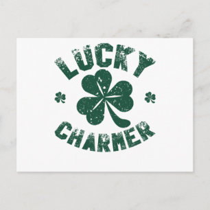 Cartão Postal Trevo Lucky Charmer Engraçado Dia de São Patrício