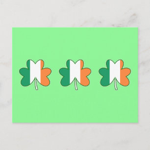 Cartão Postal Trevos da Cor da Bandeira Irlandesa
