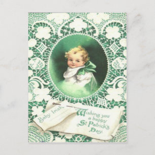 Cartão Postal Trevos Vintage Ilha Esmeralda Dia de São Patrício