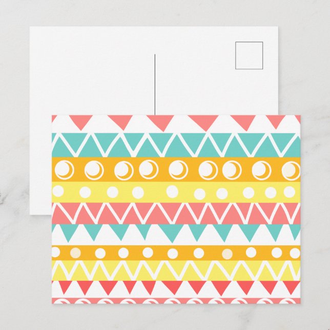 Cartão Postal Triângulos E Círculos Coloridos (Frente/Verso)