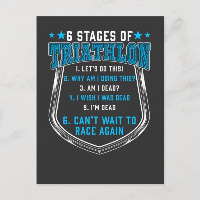 Cartão Postal Triathlon Palcos Triathlete Runner Swimmer Biker (Frente)