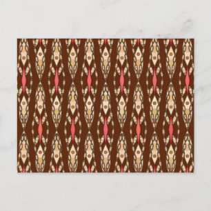 Cartão Postal Tribal Batik - Brown, Tan e Coral