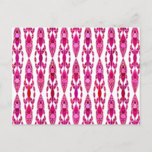 Cartão Postal Tribal Batik - Burqundy e Fuchsia Rosa
